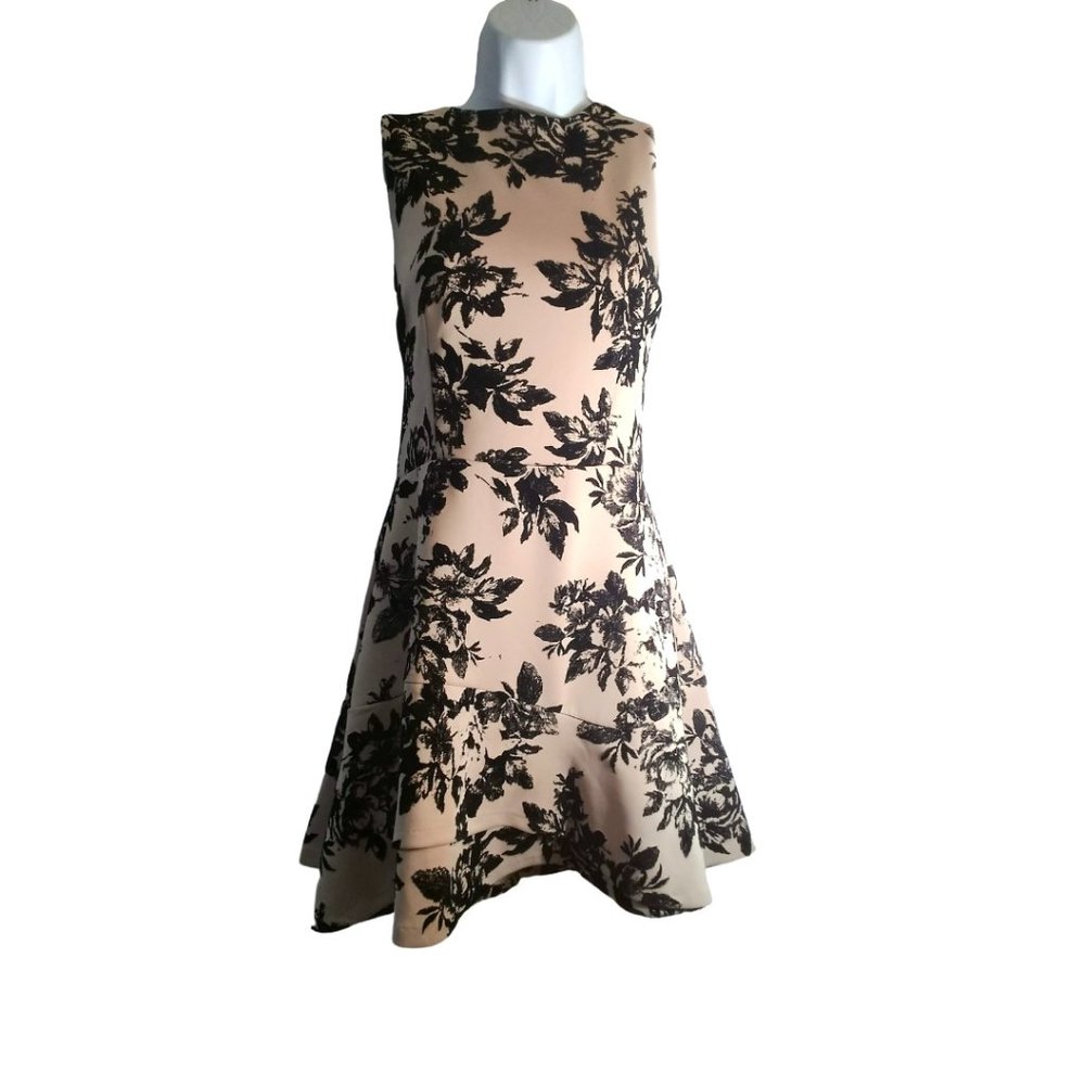 NWOT Love...Ady Flocked Floral Scuba Flounce Dress